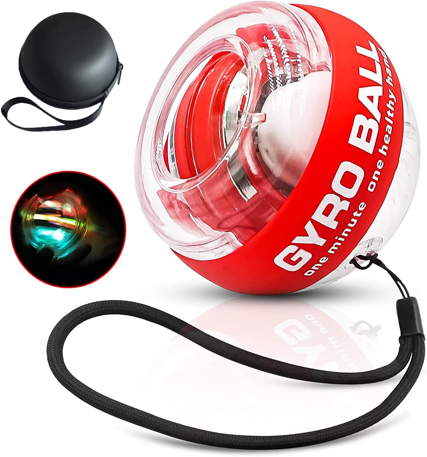 Automatic Start Gyroscopic Wrist Ball with LED Lights, Wrist Strengthener and Forearm Exerciser for Stronger Arms, Fingers, and Muscles