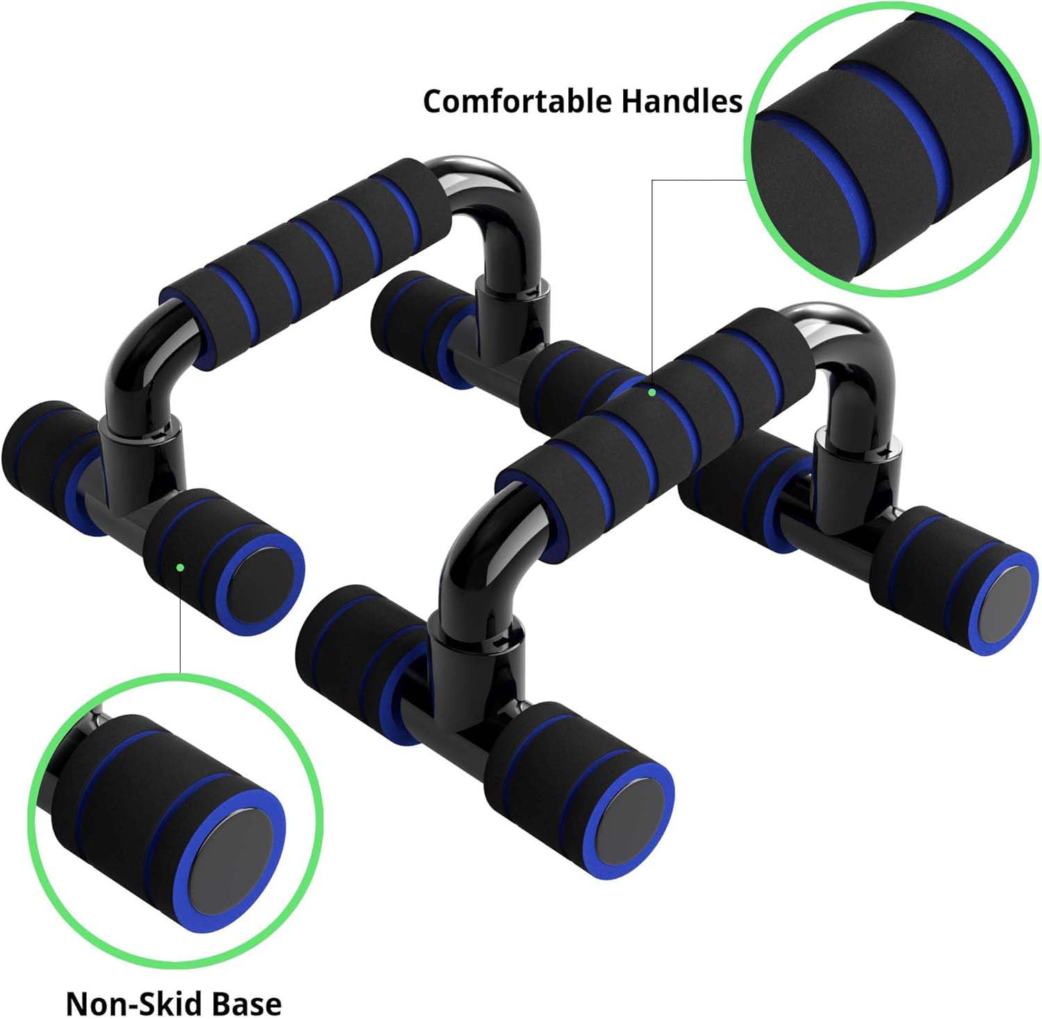 Push-Up Handles with Padded Foam Grip and Durable Non-Slip Frame