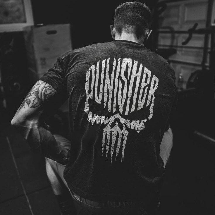 Punisher Skull Grunge Printed Men's T-shirt