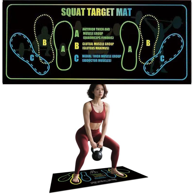 Exercise Mat Perfect for Squats, Leg and Ab Workouts, Squat guide mat, Squat Step Position, Squat Mat Knee Mat Lightweight and Portable for Men and