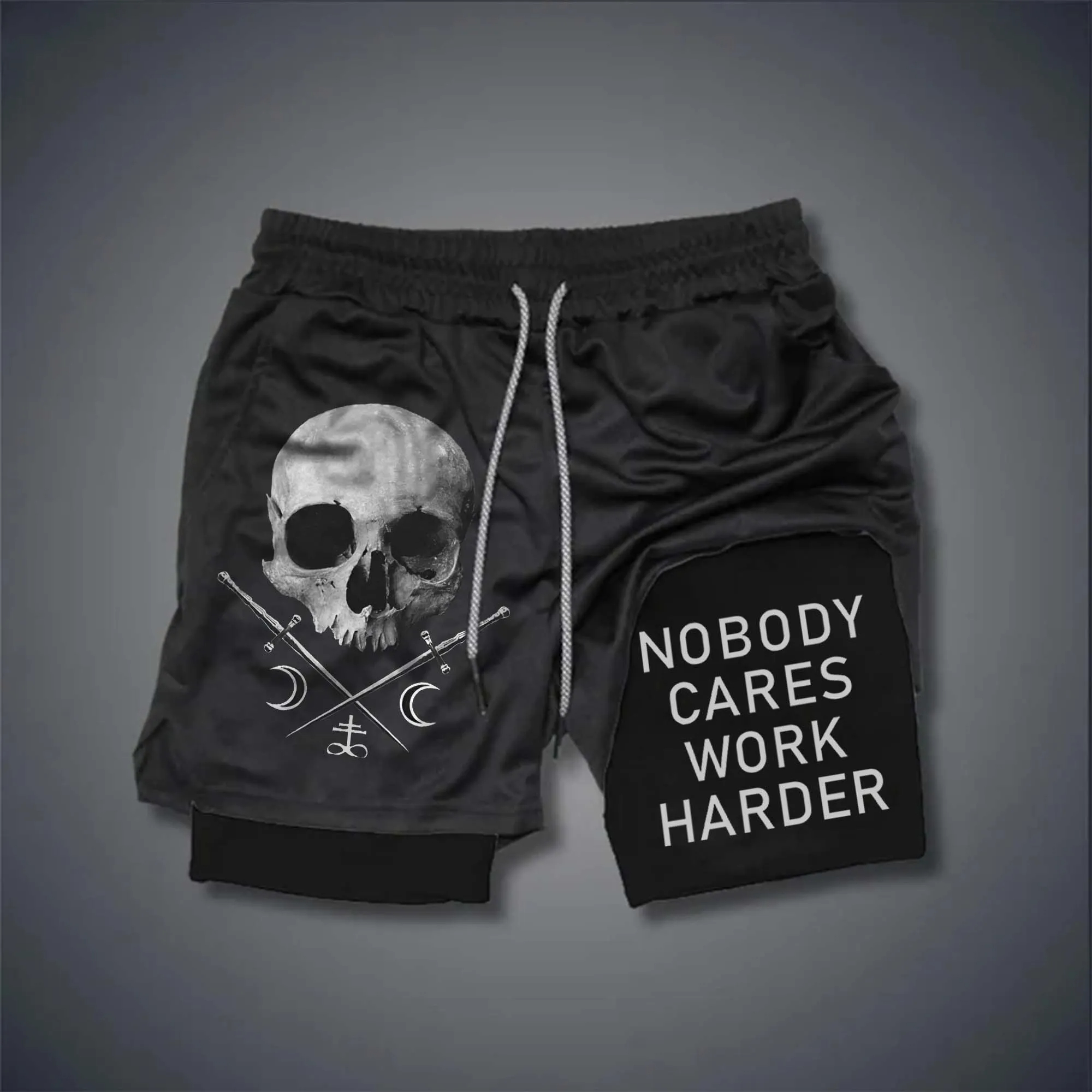 Nobody Cares Work Harder Print Men's Performance Shorts
