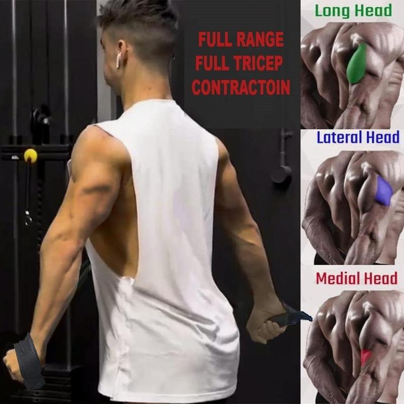 Tricep Rope Cable Attachments Rope for Gym, 1 Count Workout Rope Cable with 4 Anti-slip Handles, Exercise Gym Equipment for Home, Lifting Strap, Cal