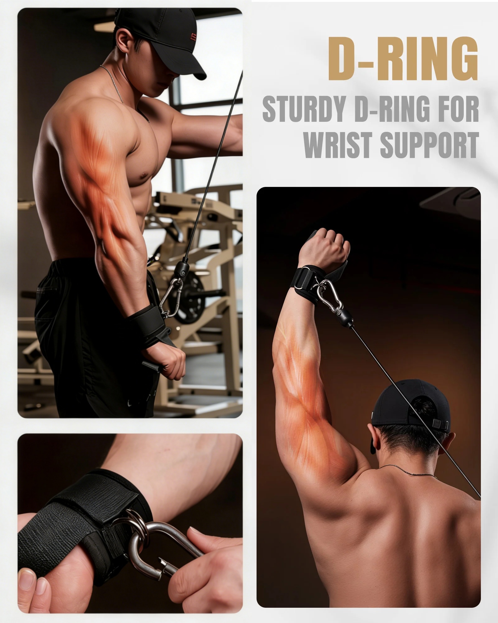 Non-Slip Weightlifting Wrist Straps – D-Ring Gym Lifting Straps with Cushioned Support