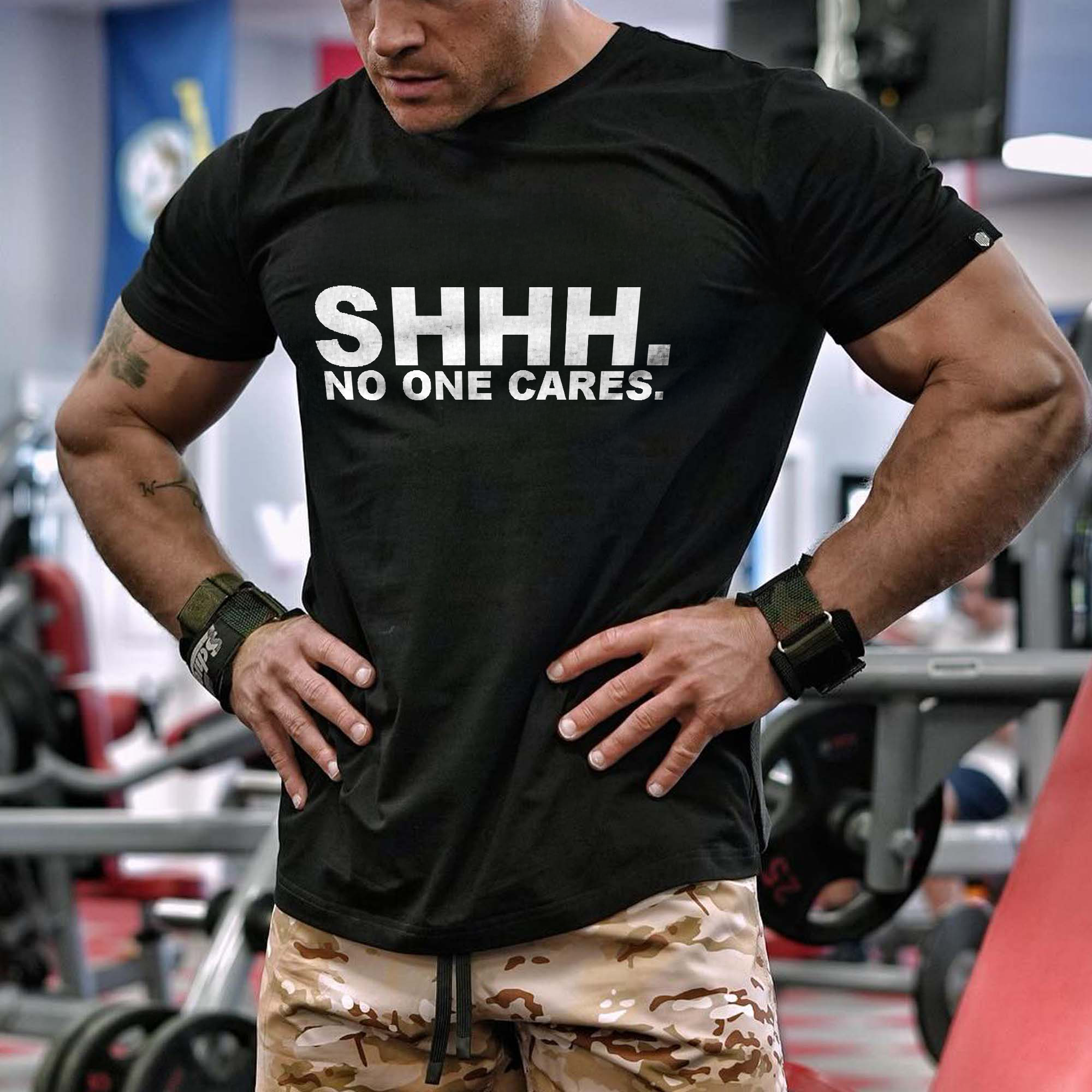 Shhh. No One Cares Printed Men's T-shirt
