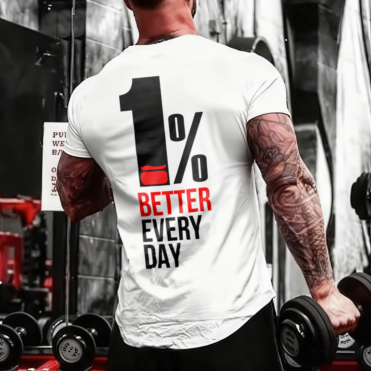 1% Better Every Day Printed Men's T-shirt