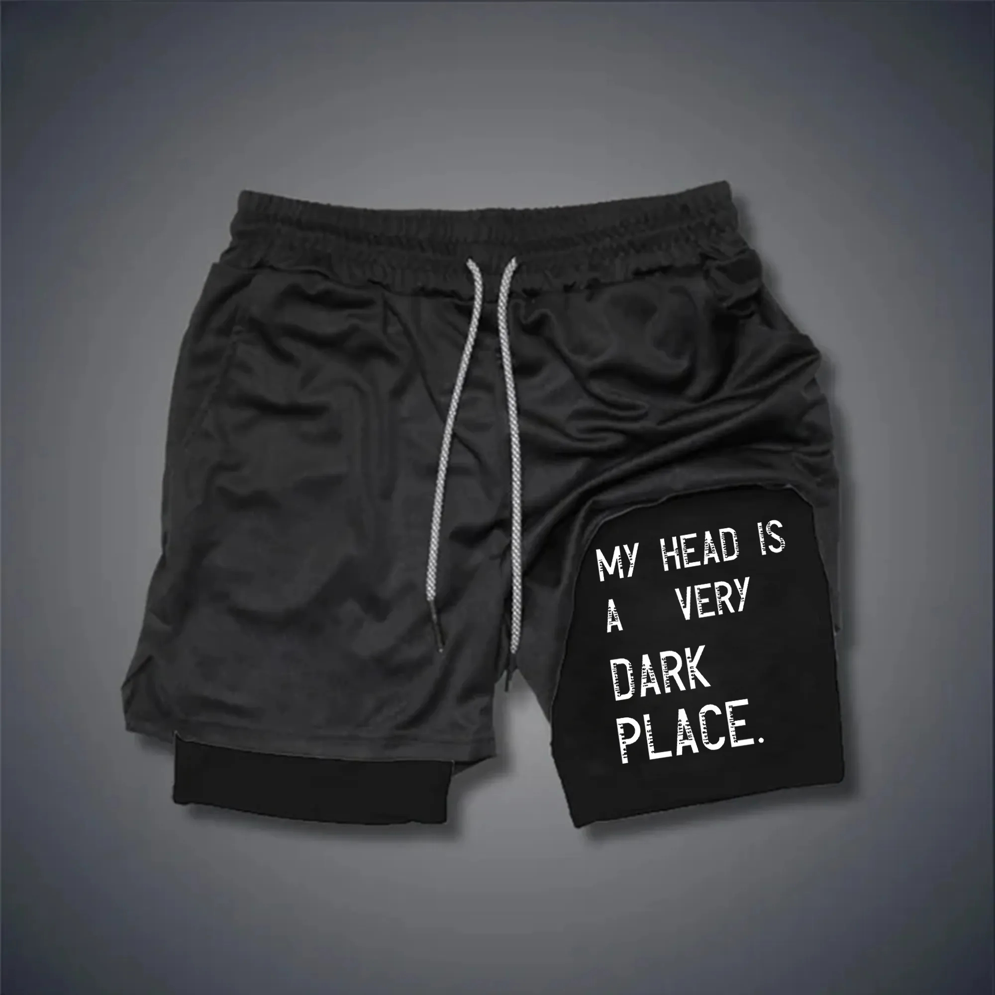My Head Is A Very Dark Place Print Men's Performance Shorts