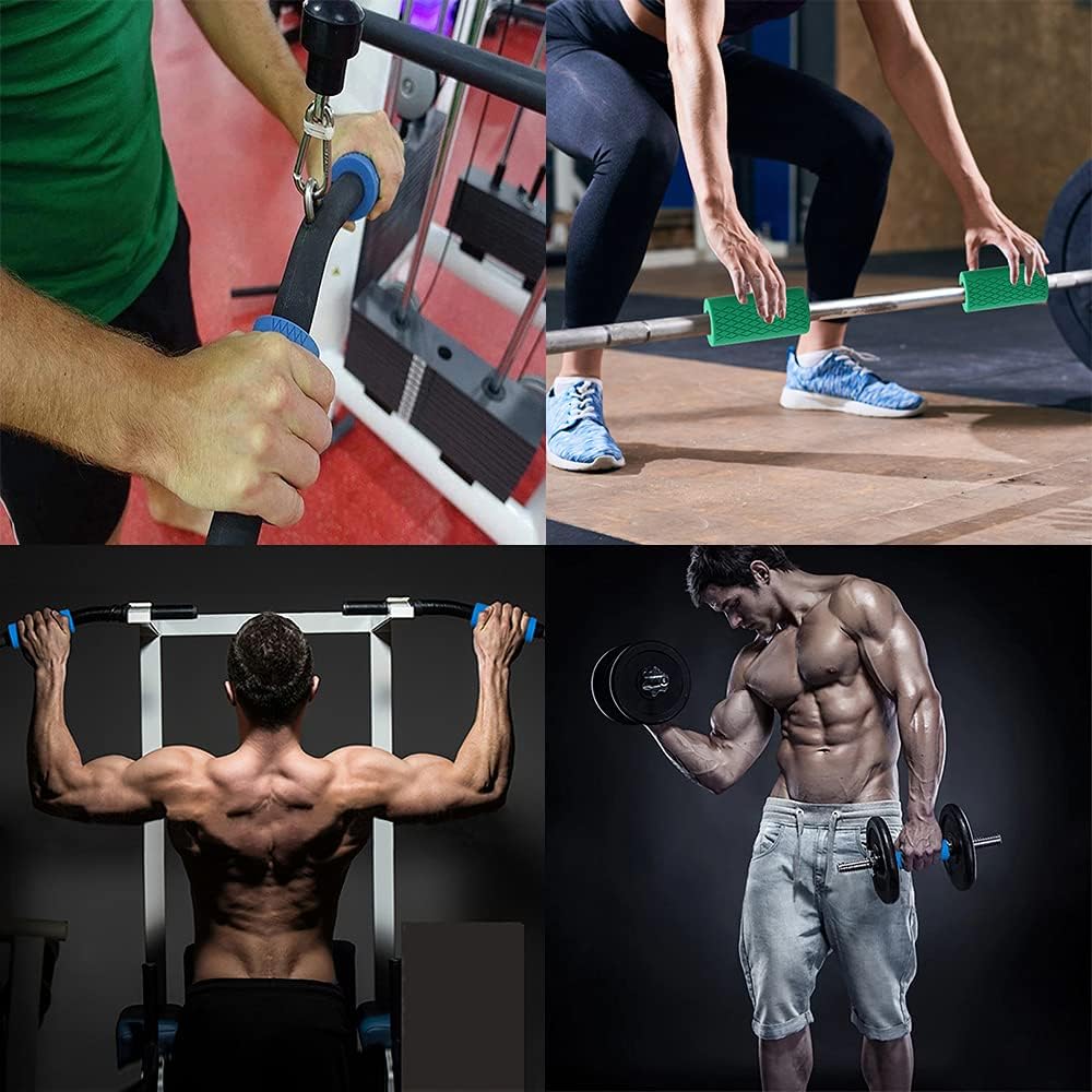 Grip - Mancuerna gruesa para levantamiento de pesas, mango de fitness, almohadilla protectora antideslizante de silicona