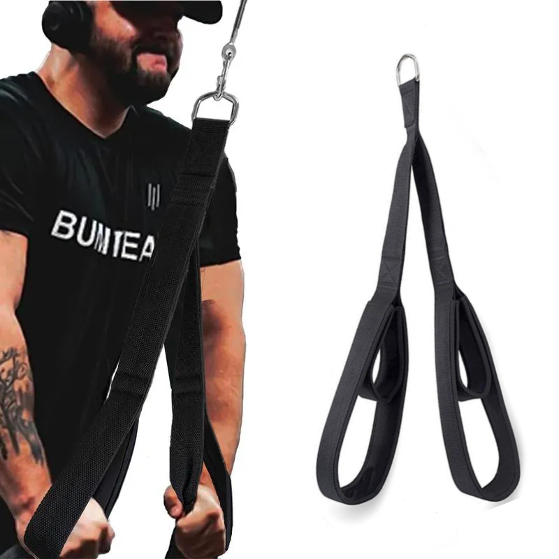 Tricep Rope Cable Attachments Rope for Gym, 1 Count Workout Rope Cable with 4 Anti-slip Handles, Exercise Gym Equipment for Home, Lifting Strap