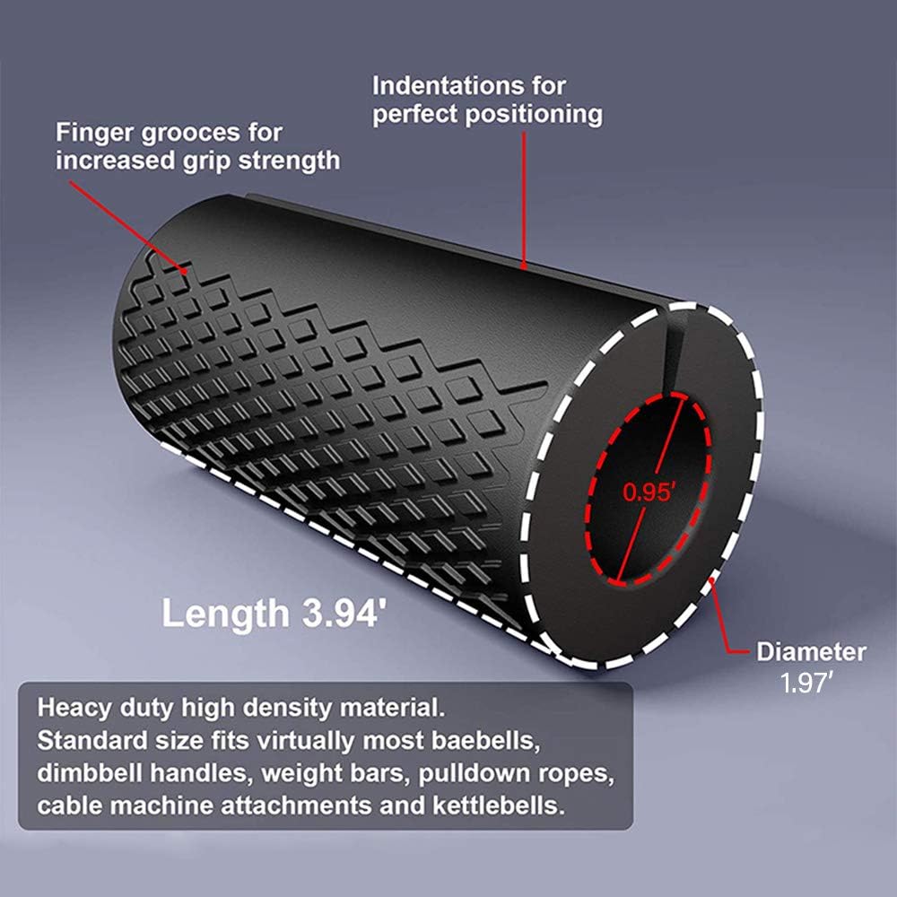 Grip - Mancuerna gruesa para levantamiento de pesas, mango de fitness, almohadilla protectora antideslizante de silicona