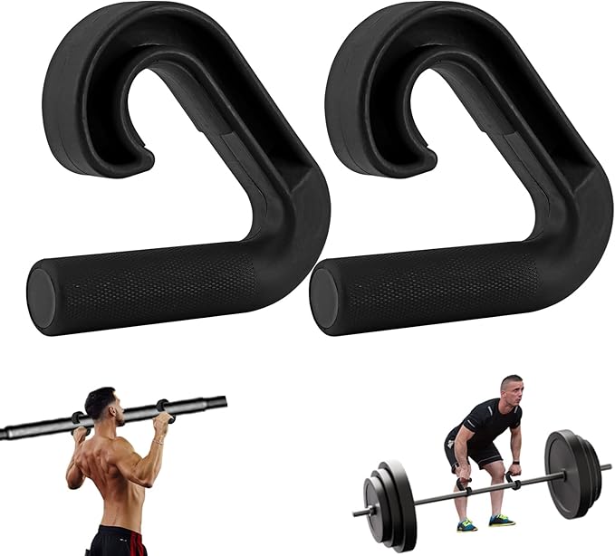 Neutral grip for resistance training Portable ergonomic hooks suitable for barbell rows, deadlifts, and high-strength resistance bands.