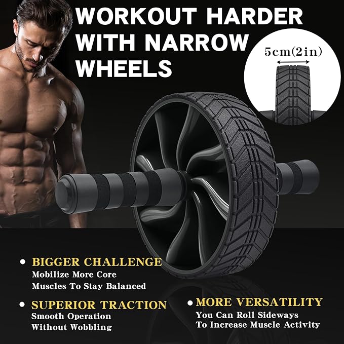 Exercise Fitness Abdominal Core Toner Workout Single Ab Roller Wheel
