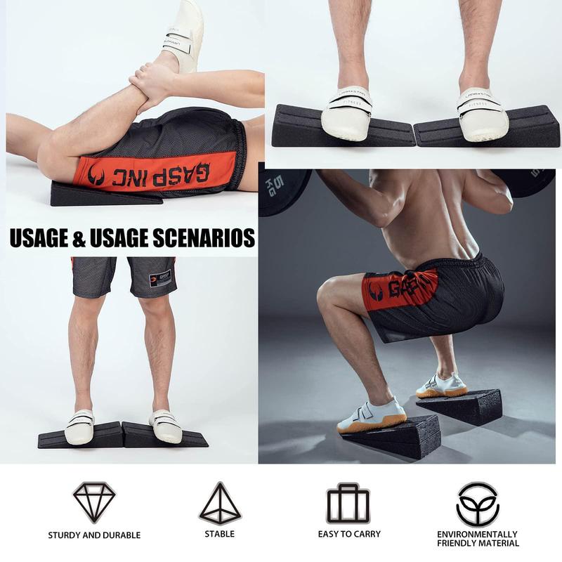 Squat Wedge Blocks, 3 Counts Non-slip Incline Boards, Foot Wedge Foam Incline Boards, Leg Extensions for Home Workouts, Calf Stretch, Heel Squats, Y