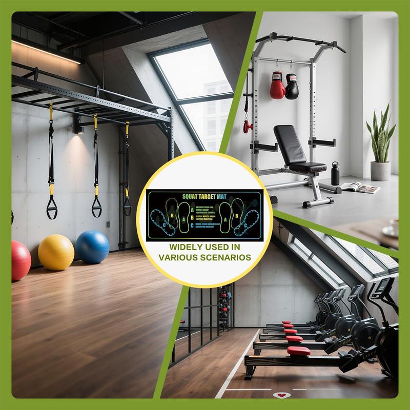 Exercise Mat Perfect for Squats, Leg and Ab Workouts, Squat guide mat, Squat Step Position, Squat Mat Knee Mat Lightweight and Portable for Men and