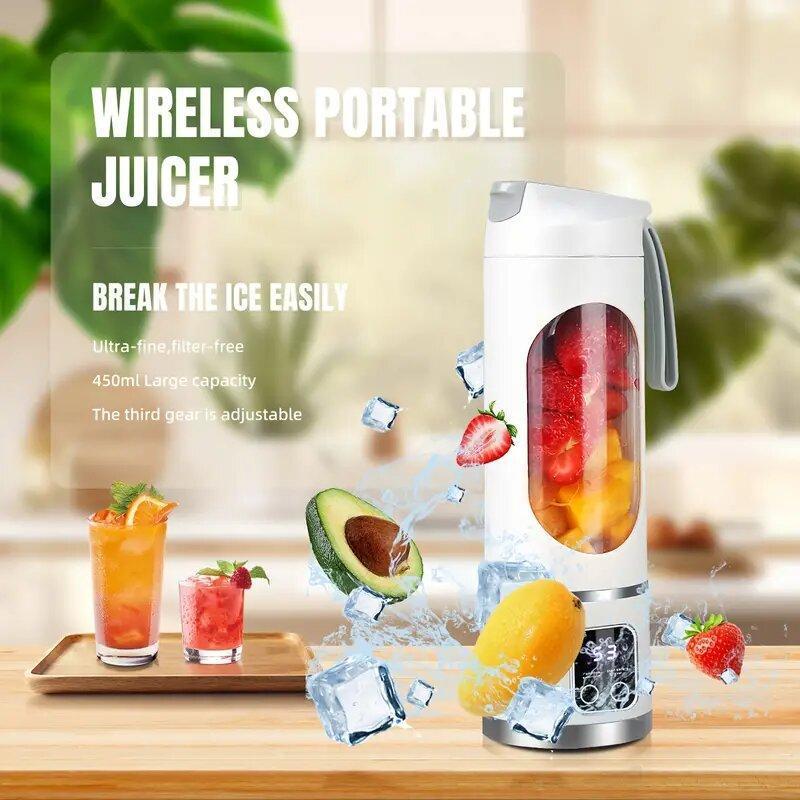 Portable Personal Blender, Usb Rechargeable Blender with Led Display for Smoothies and Liquid Diets, Multifunctional Juicer