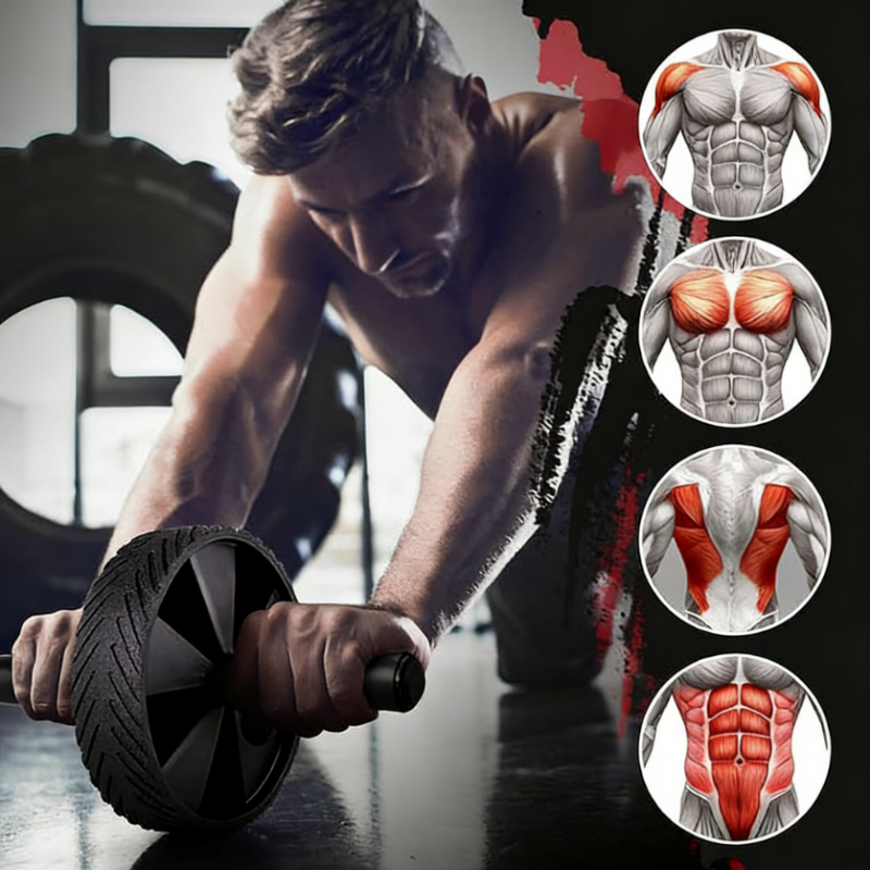 Exercise Fitness Abdominal Core Toner Workout Single Ab Roller Wheel