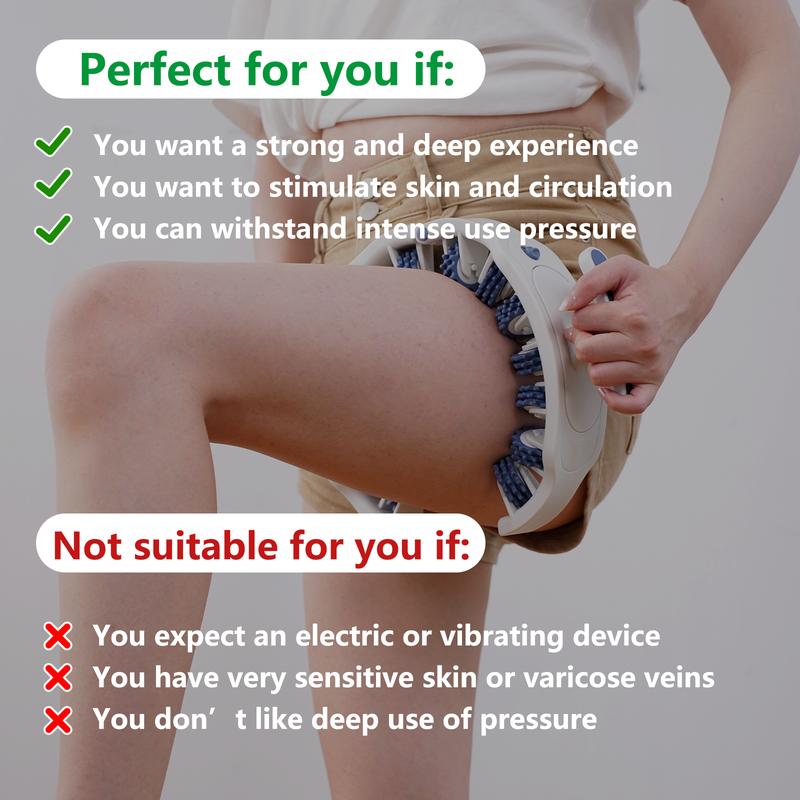 Soulyis Cellulite Manual Push-Pull Roller - Deep Tissue Pain Relief, Body Sculpting, Anti-Inflammation and Fast Recovery