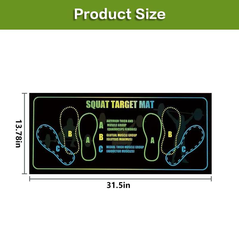 Exercise Mat Perfect for Squats, Leg and Ab Workouts, Squat guide mat, Squat Step Position, Squat Mat Knee Mat Lightweight and Portable for Men and