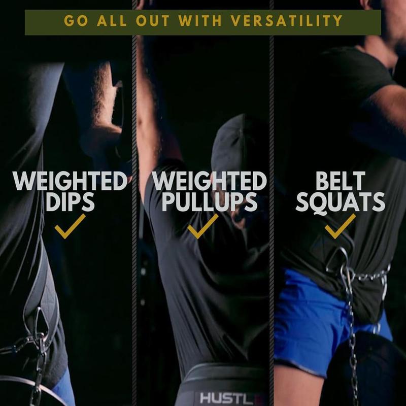 Weighted Pull-up Belt with Chain, Fitness Strength Training Waist Belt, Squat Weight Belt, Pull-up Belt for Weightlifting, Squats, Muscle Training E