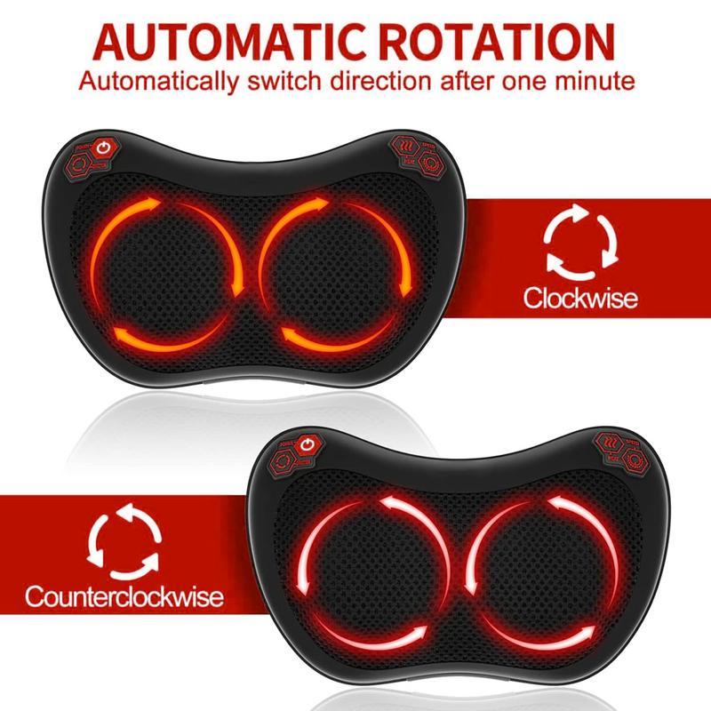 Neck and Back Massager Pillow with 3D Kneading and Heating - Electric Cushion for Ultimate Comfort and Relaxation