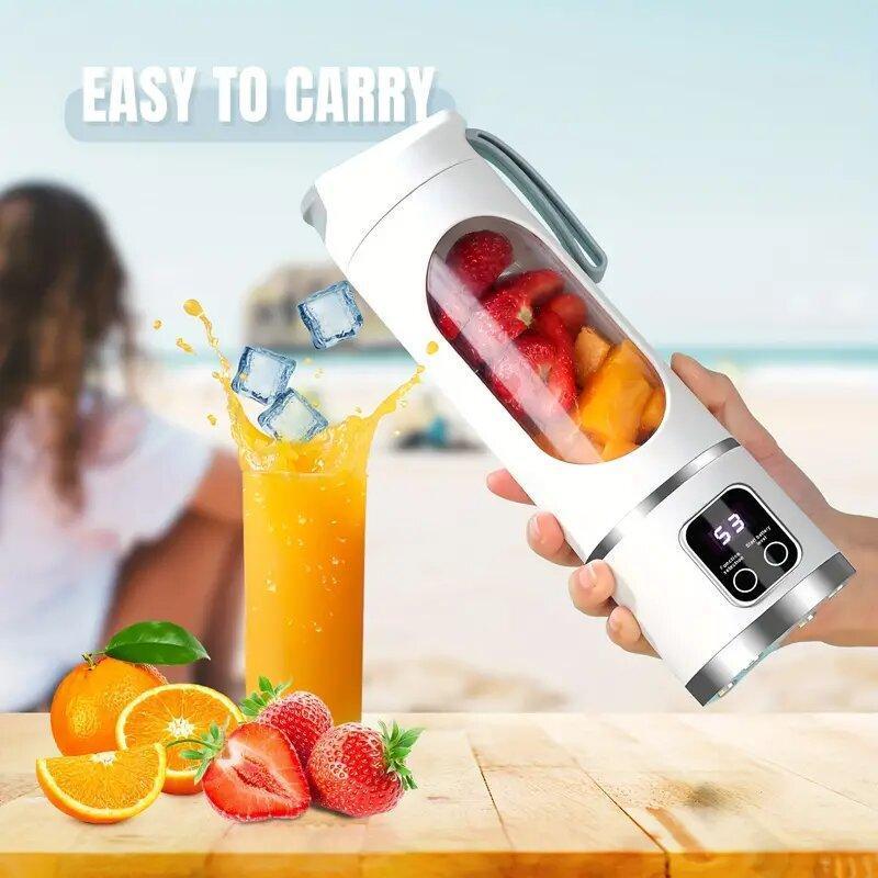 Portable Personal Blender, Usb Rechargeable Blender with Led Display for Smoothies and Liquid Diets, Multifunctional Juicer