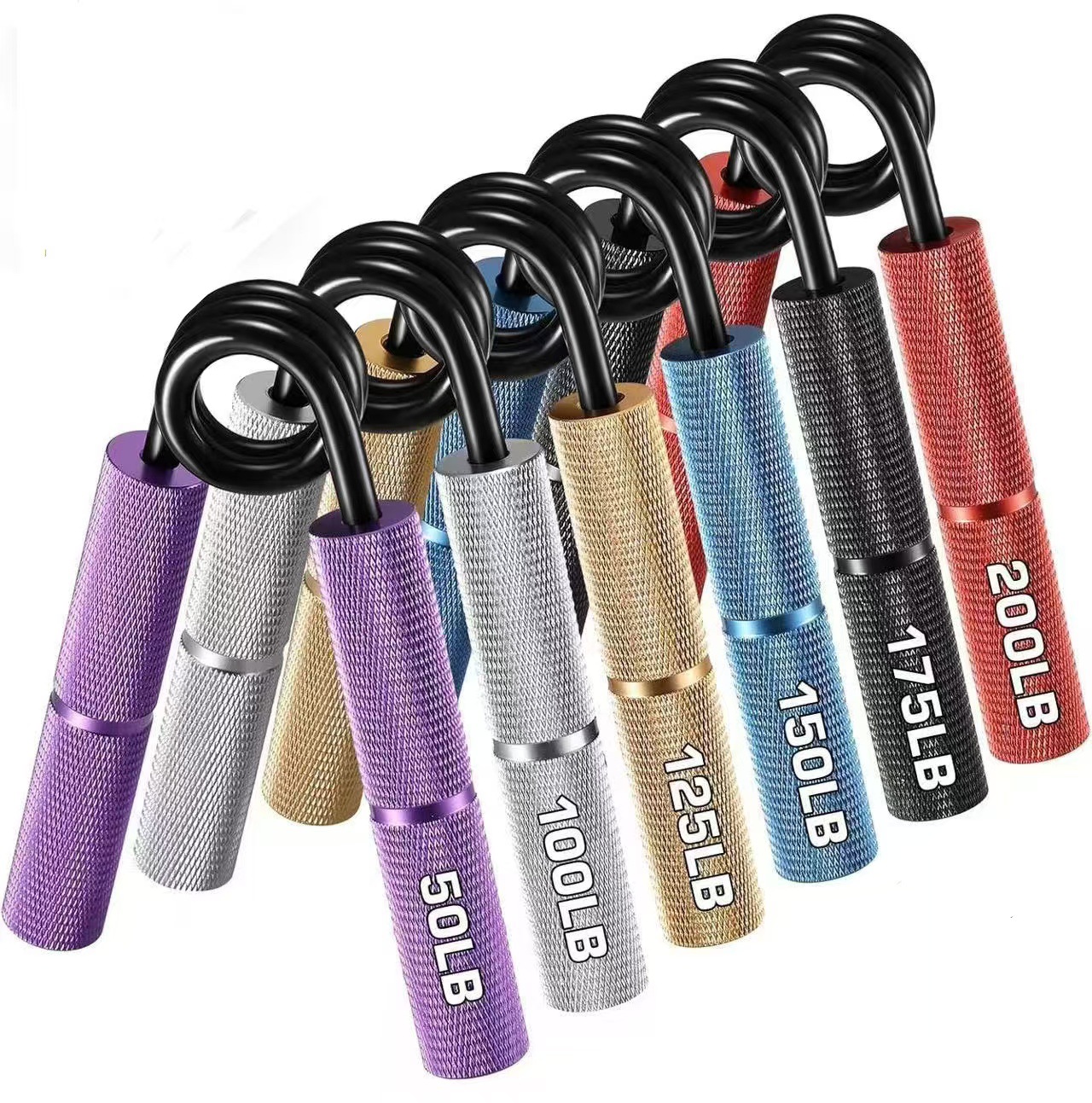 Grip Strength Trainer Set, 50-300LB(6 Pack), Wrist Forearm Strengthener, Metal No Slip, Hand Grip Gripper Strengthener for Strength Training and Exe
