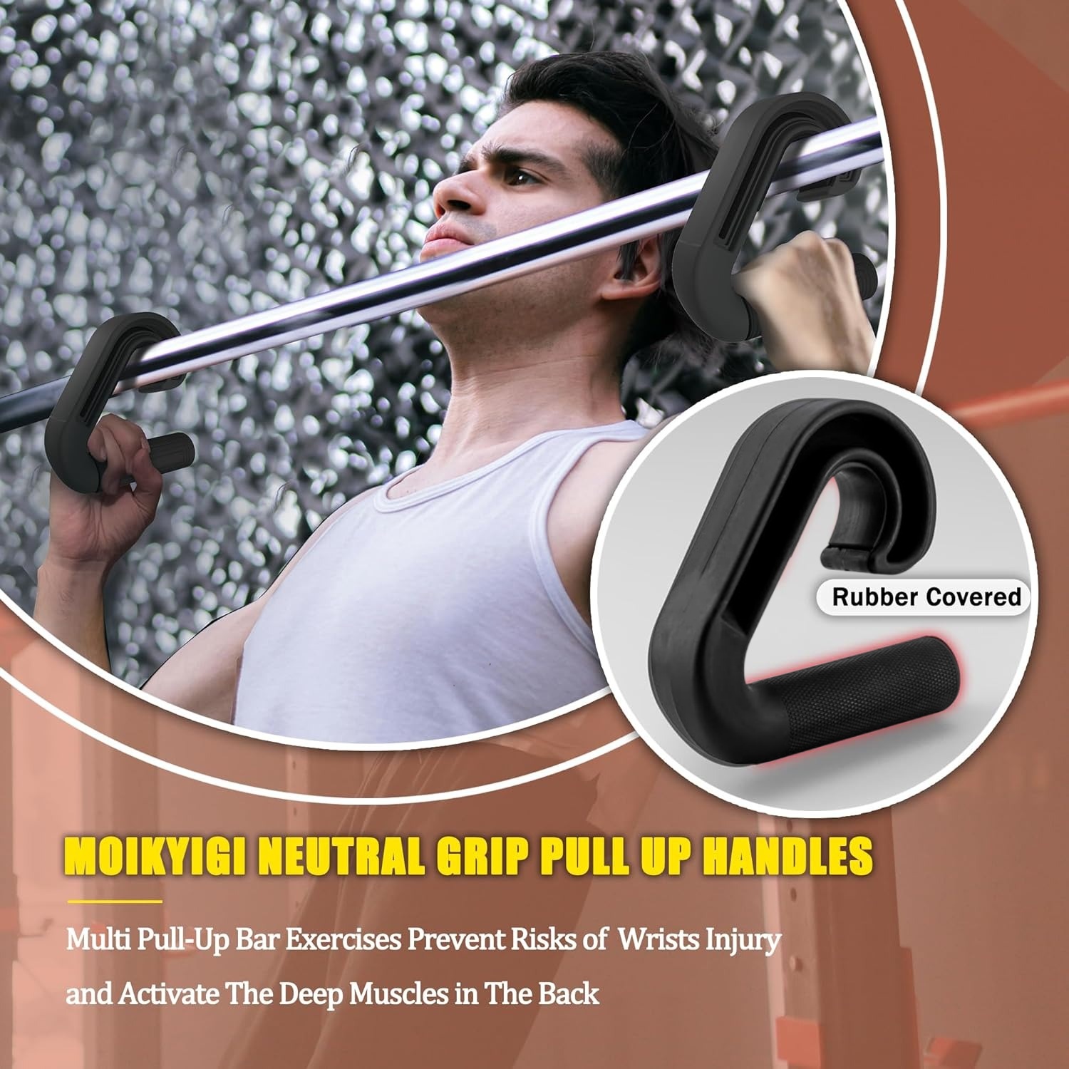 Neutral grip for resistance training Portable ergonomic hooks suitable for barbell rows, deadlifts, and high-strength resistance bands.
