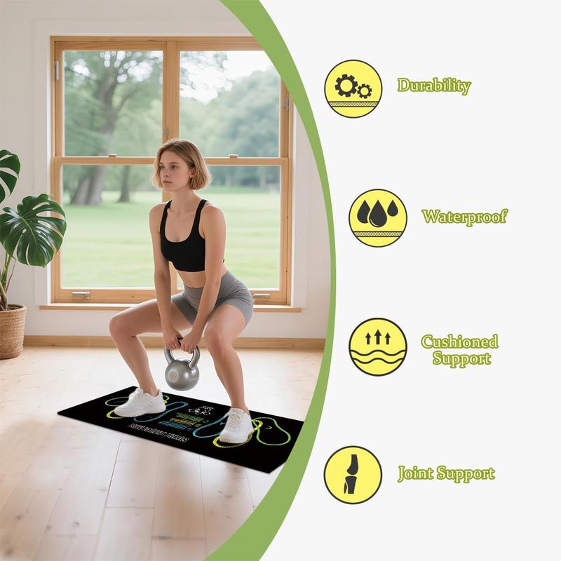 Exercise Mat Perfect for Squats, Leg and Ab Workouts, Squat guide mat, Squat Step Position, Squat Mat Knee Mat Lightweight and Portable for Men and