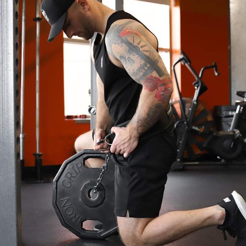 Weighted Pull-up Belt with Chain, Fitness Strength Training Waist Belt, Squat Weight Belt, Pull-up Belt for Weightlifting, Squats, Muscle Training E