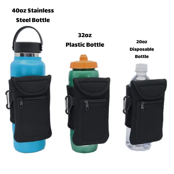 Bottle Phone Pouch｜Magnetic Hands-Free · Fits 12-40oz Sports Bottles · Non-Slip Silicone