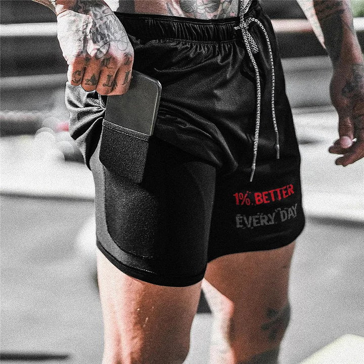1% Better Every Day Print Men's Performance Shorts