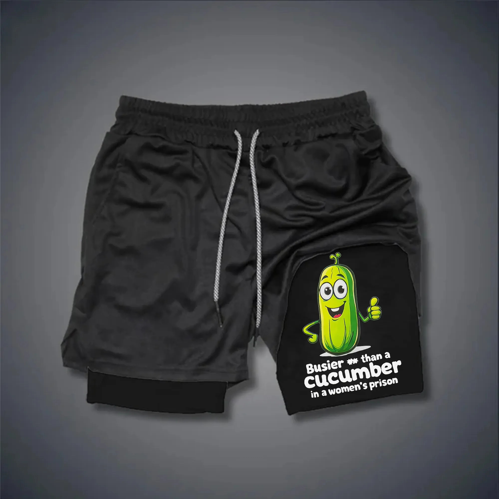 Busier Than A Cucumber In A Women's Prison Print Men's Performance Shorts