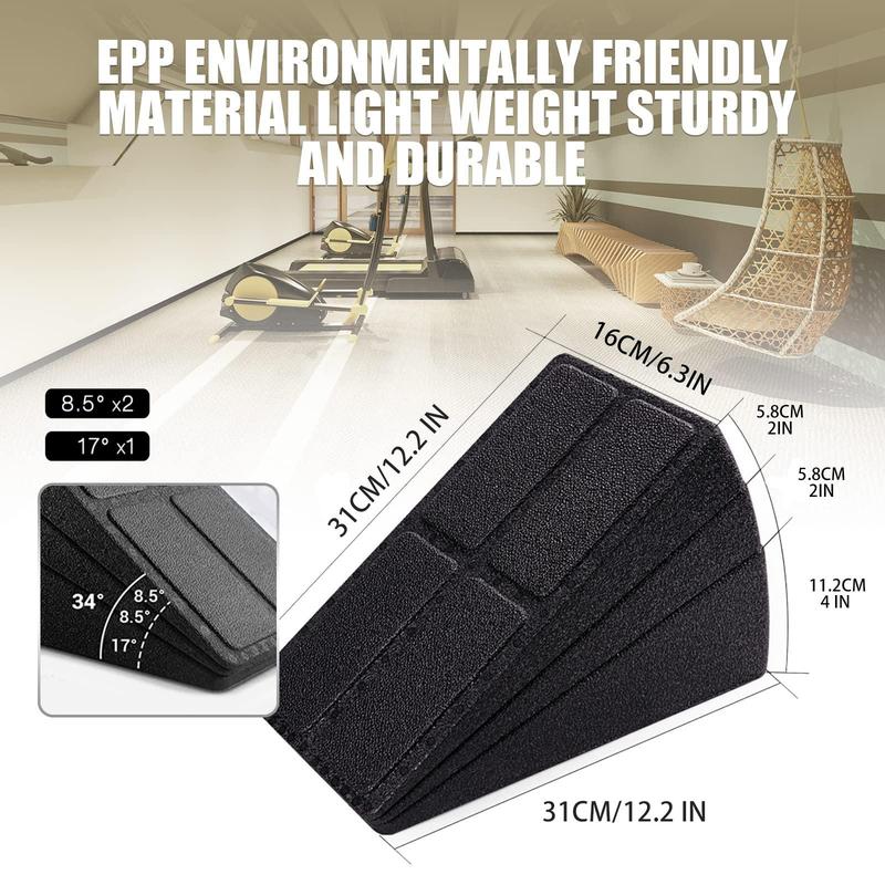 Squat Wedge Blocks, 3 Counts Non-slip Incline Boards, Foot Wedge Foam Incline Boards, Leg Extensions for Home Workouts, Calf Stretch, Heel Squats, Y