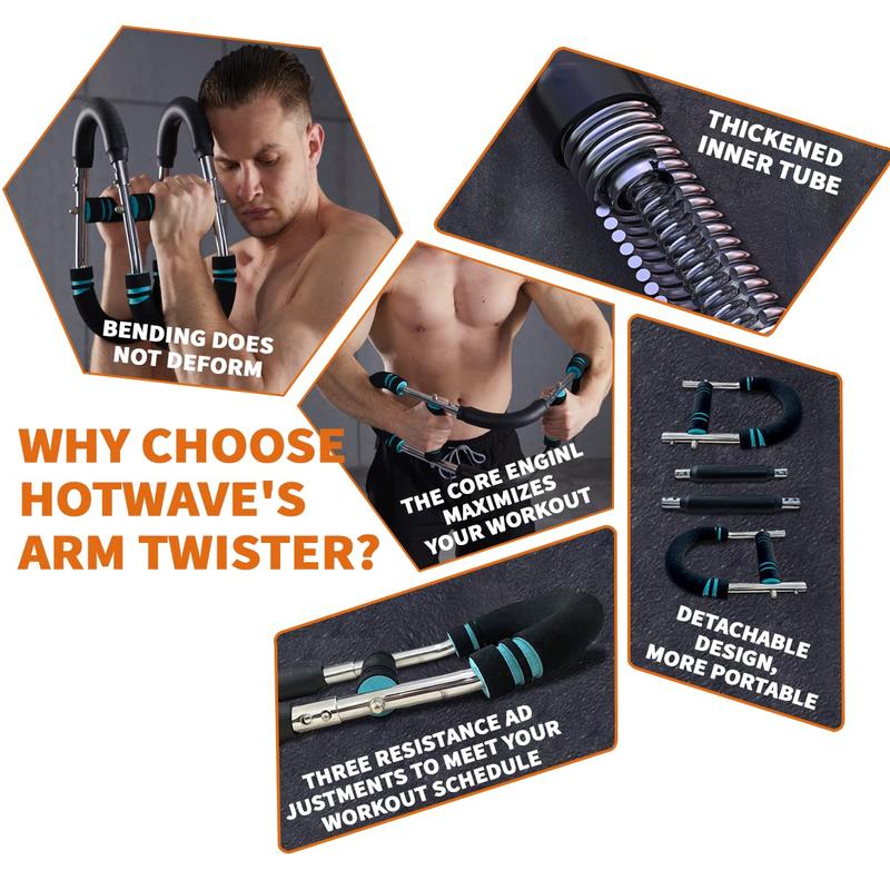 Arm Trainer,Adjustable Chest & Arm Workout Equipment, Power Twister Bar Hand Grip Strengthener for Men