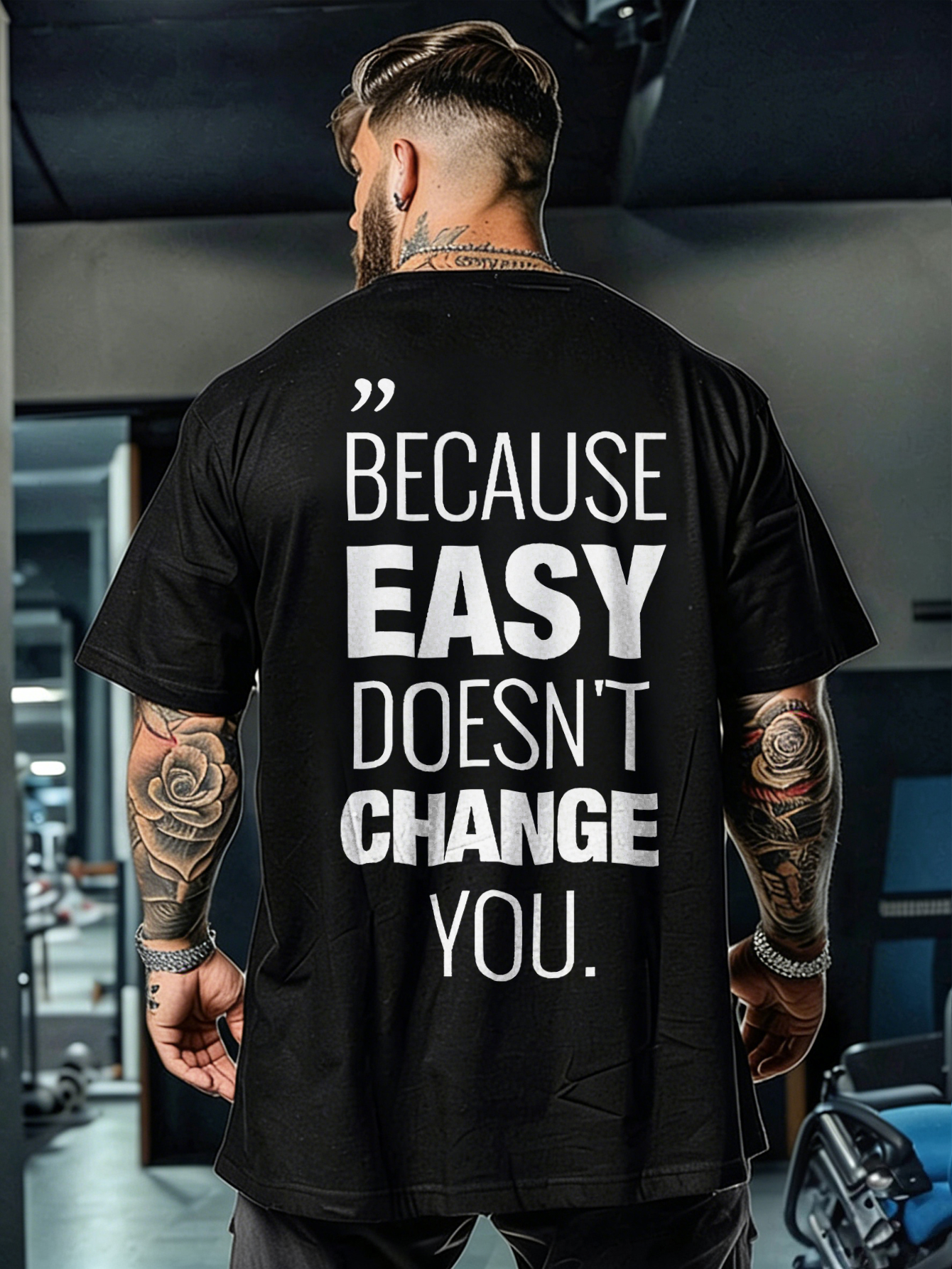 Because Easy Doesn't Change You. Printed Men's T-shirt