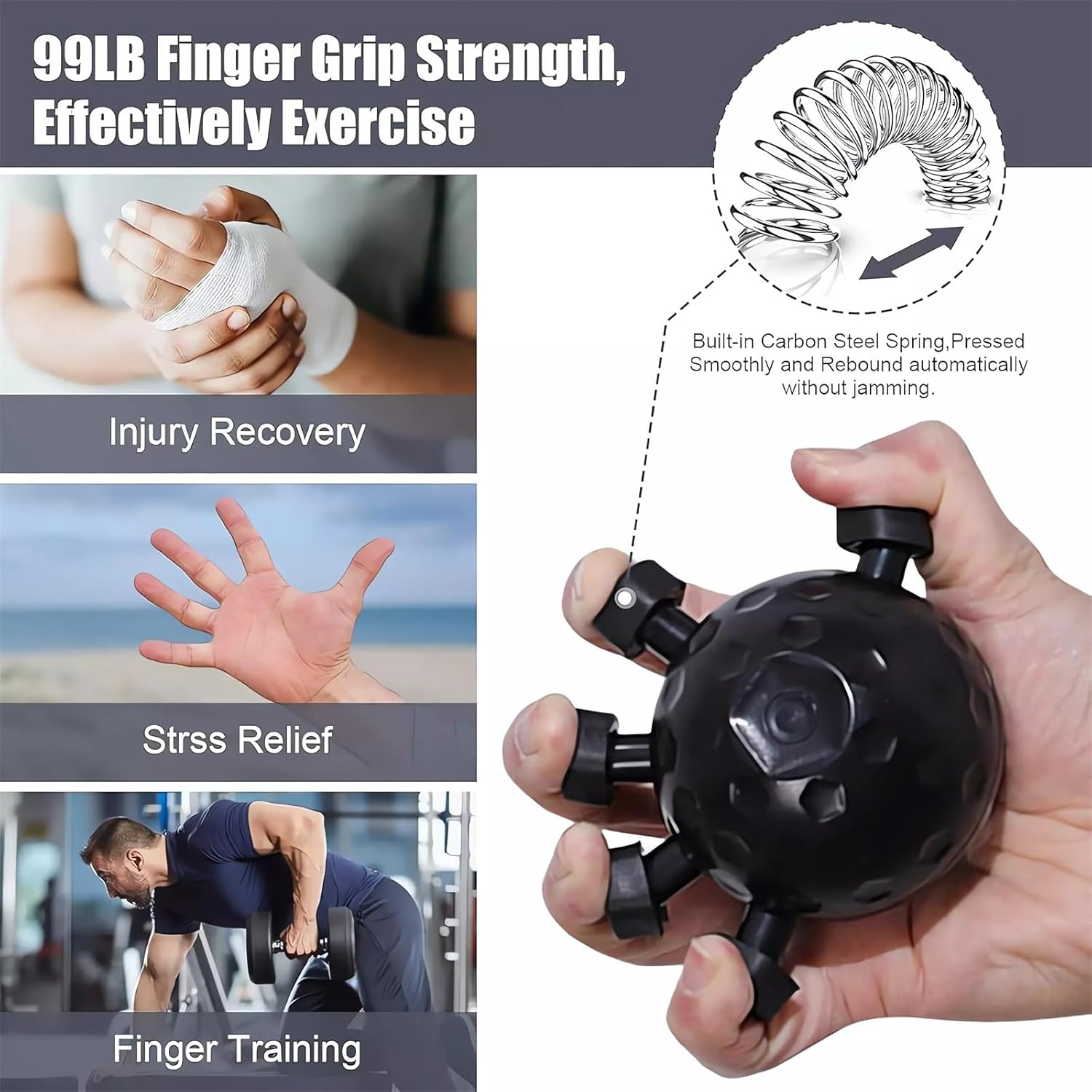 Arm Builder Forearm and Finger Grip Strengthening Ball, Exercise Balls for Wrist, Guitar and Finger Strengthening, Strength Trainer, Hand Squeezer