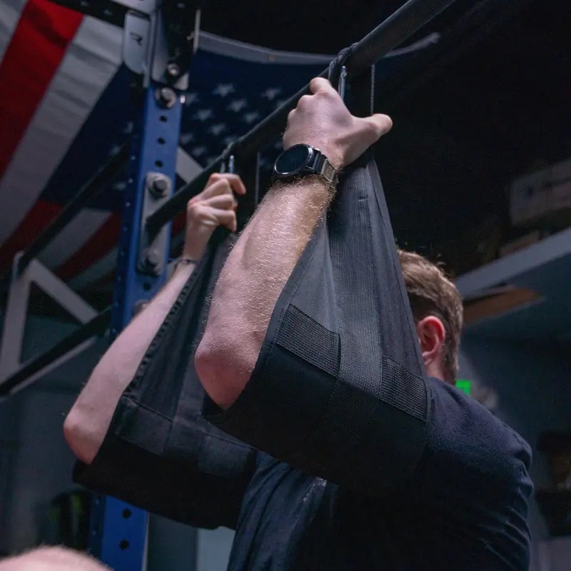 Pull-Up With Ab Training Strap, Crunches, Leg Raises, Obliques, And Hanging Exercises With Ab Strap.