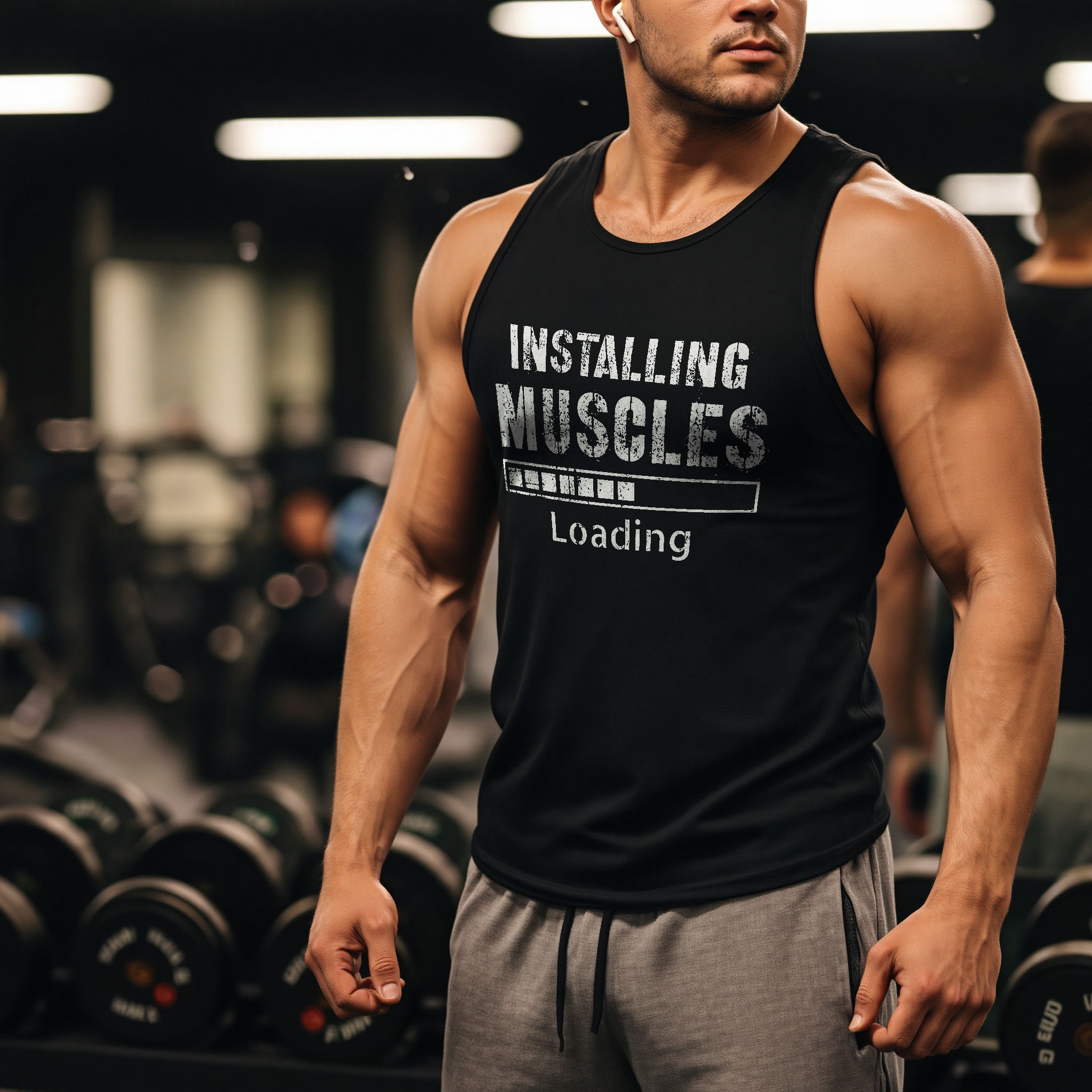 Installing Muscles Loading Printed Men's Tank Top