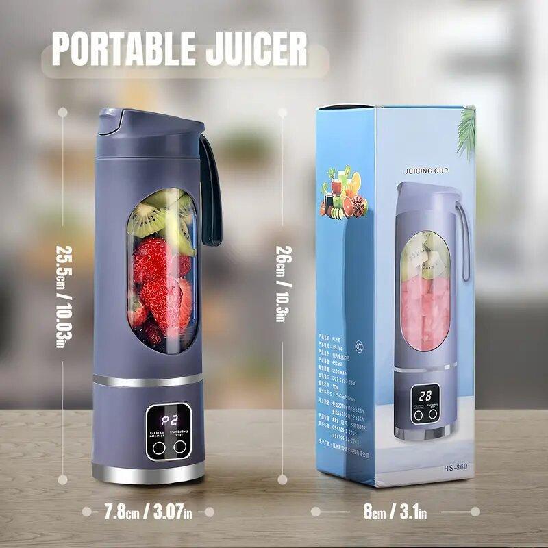 Portable Personal Blender, Usb Rechargeable Blender with Led Display for Smoothies and Liquid Diets, Multifunctional Juicer