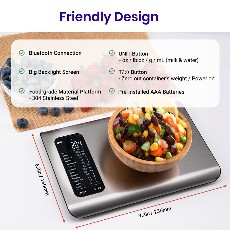 Al Smart Food Scale 19Holiday HaulNutrient Facts Auto Scan  Digital Calorie Counterfor Meal Prep & Fitness Compact StainlessDesign TikTokShopHoliday