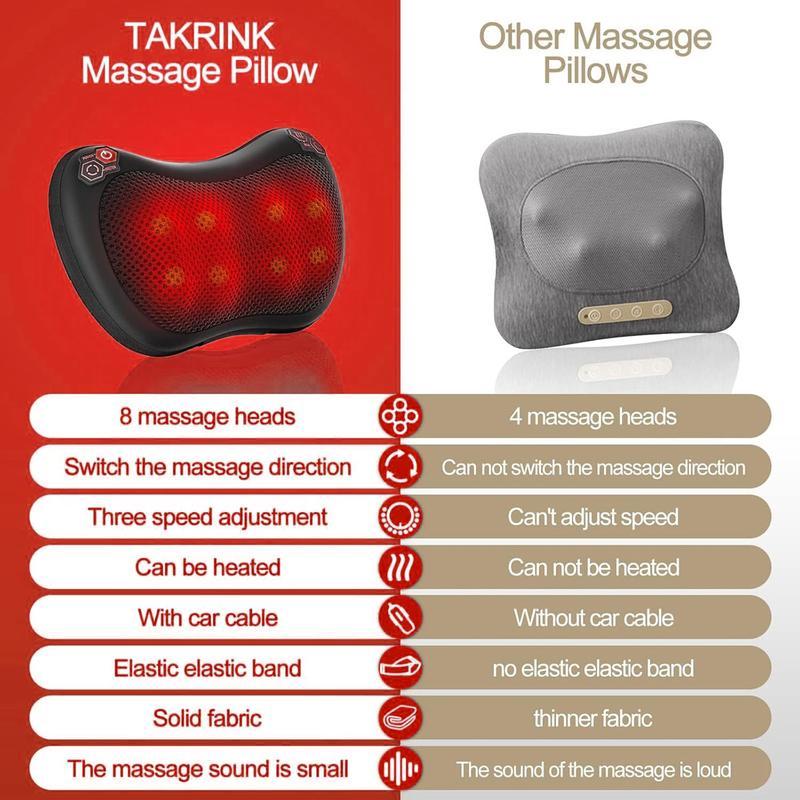 Neck and Back Massager Pillow with 3D Kneading and Heating - Electric Cushion for Ultimate Comfort and Relaxation