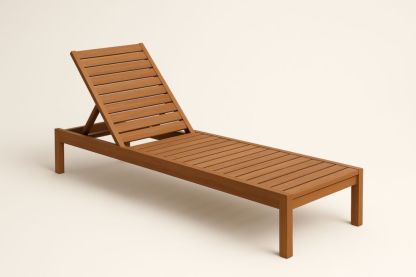 Lettino Prendisole in Legno di Acacia Marrone