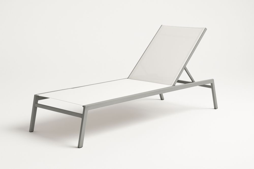 Lettino Prendisole in Alluminio Bianco 200 cm