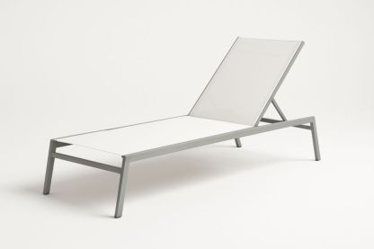 Lettino Prendisole in Alluminio Bianco 200 cm