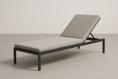 Lettino Prendisole in Alluminio e Tessuto Grigio