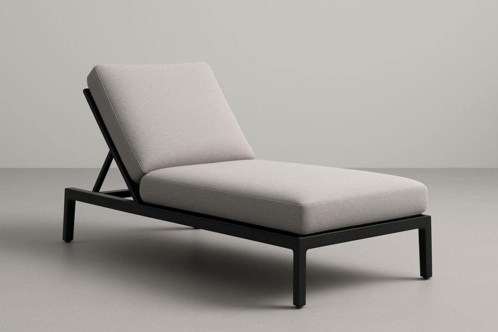 Lettino prendi-sole in alluminio e poliestere grigio 200x70x40 cm