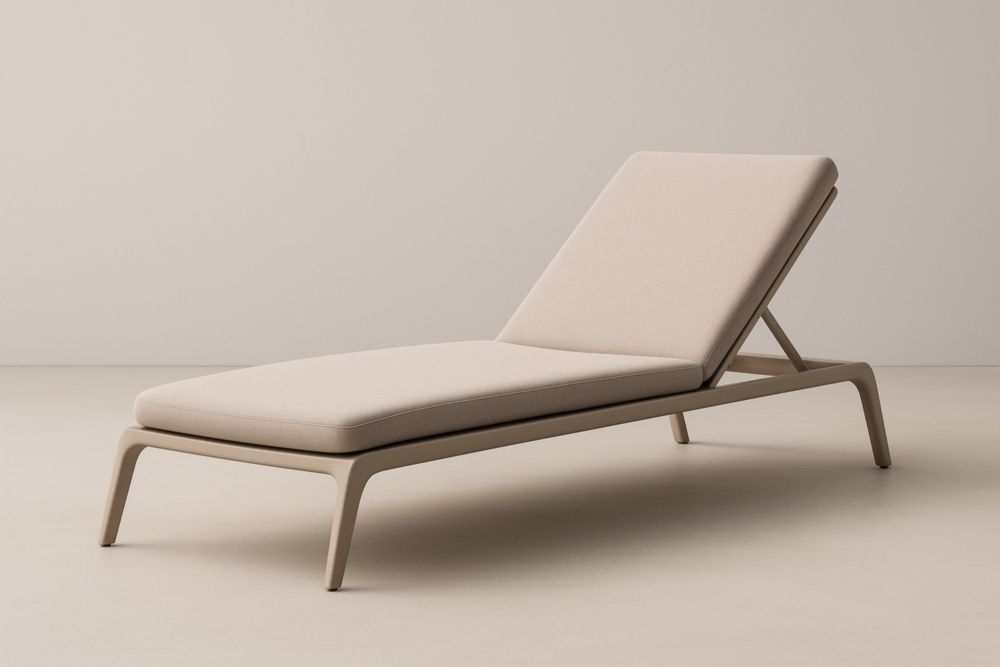 Lettino prendisole in alluminio e poliestere beige