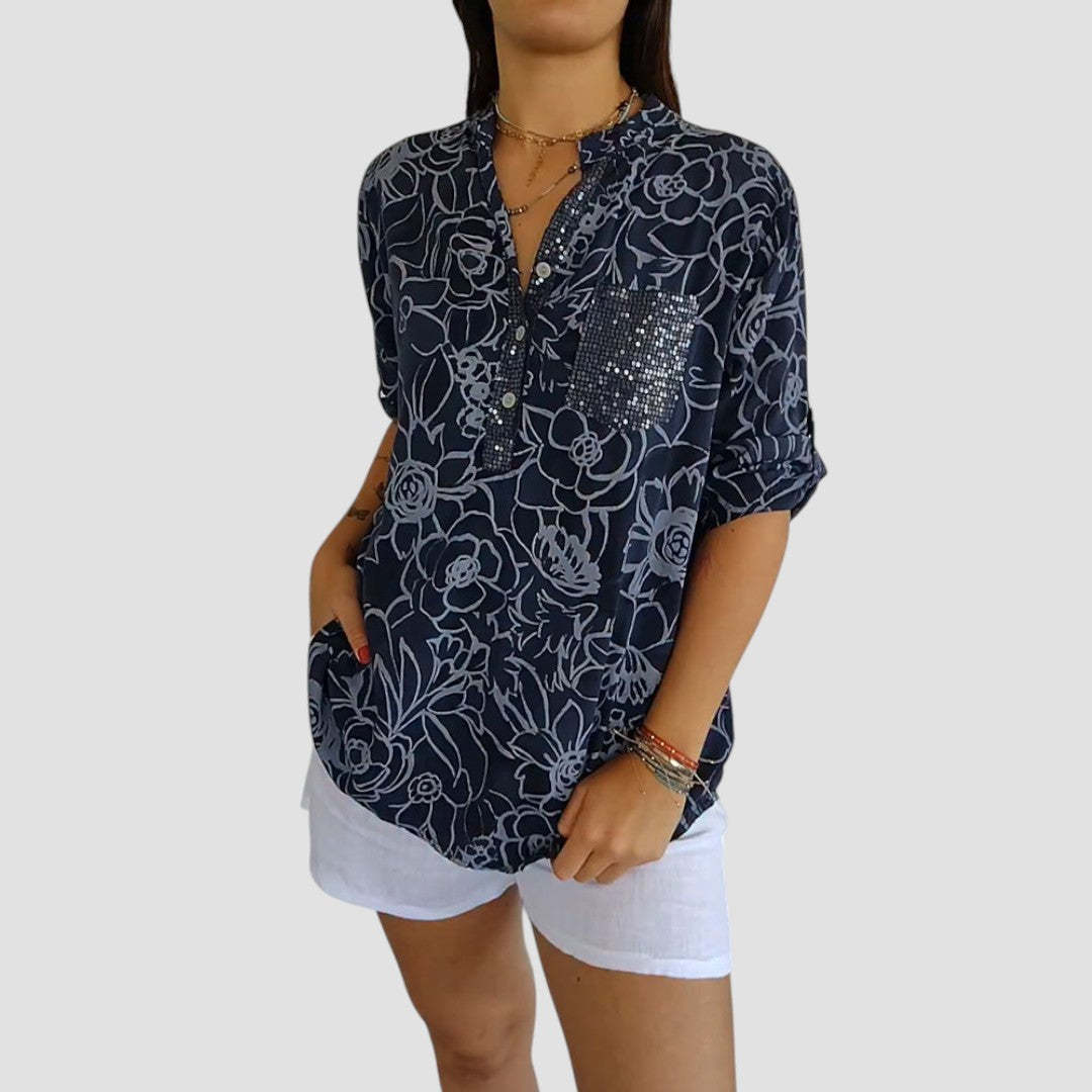 Elegant Blouse with Pocket Sophisticated Blouse