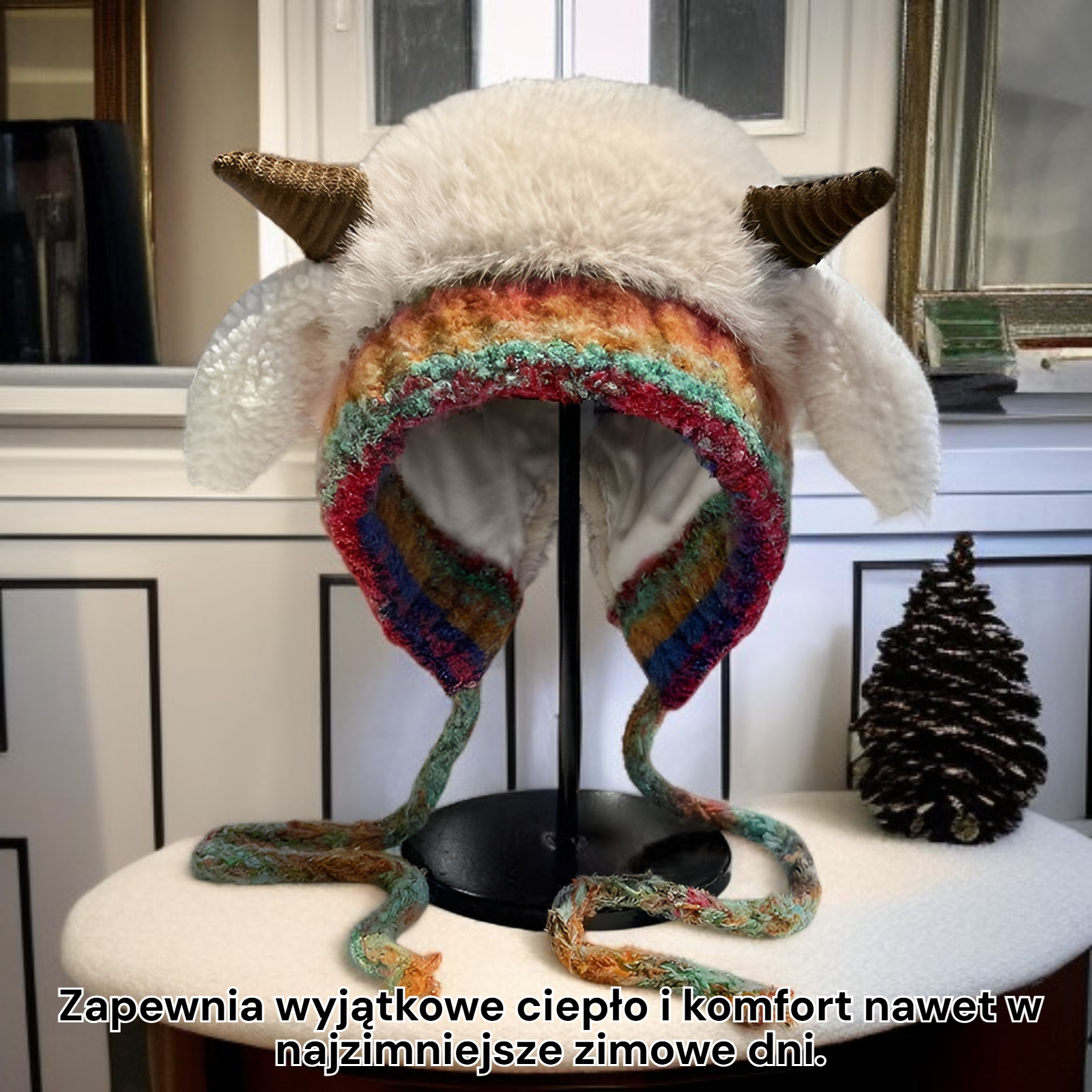  Zimowa ciepła pluszowa czapka 