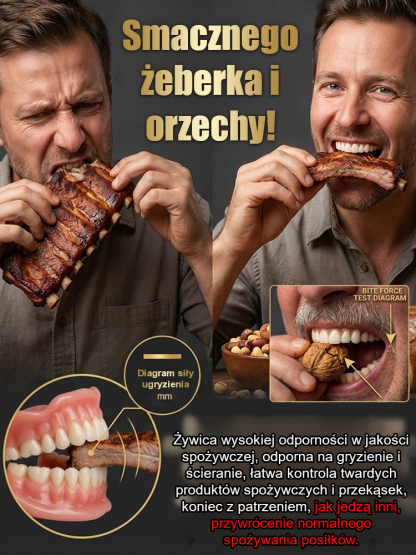 【Odzyskaj perfekcyjny uśmiech】Mocno przylegające medyczne pełne protezy zębowe🔧Nie wymaga skomplikowanej operacji, łatwy w zakładaniu