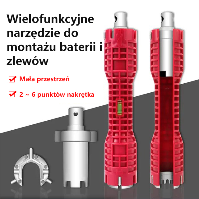 🛠️✅ Wielofunkcyjny klucz do naprawy zlewu 8 w 1, zaprojektowany z myślą o łatwym dostępie do trudno dostępnych miejsc
